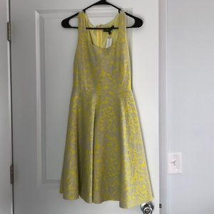 Yellow fit and flare dress